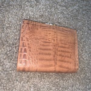 Givenchy Crocodile Tan leather twist wallet